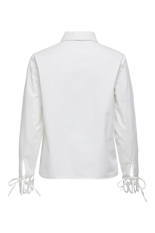 JDY Camisa de manga larga con cierre de botones frontales blanco