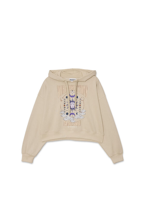 Inside Sweatshirt Capuz com Estampado cru