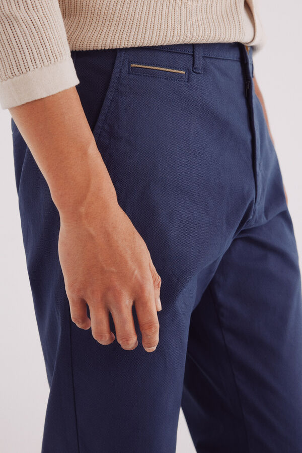 Springfield Cal&ccedil;a cal&ccedil;as chino slim fit com micro estampa azul