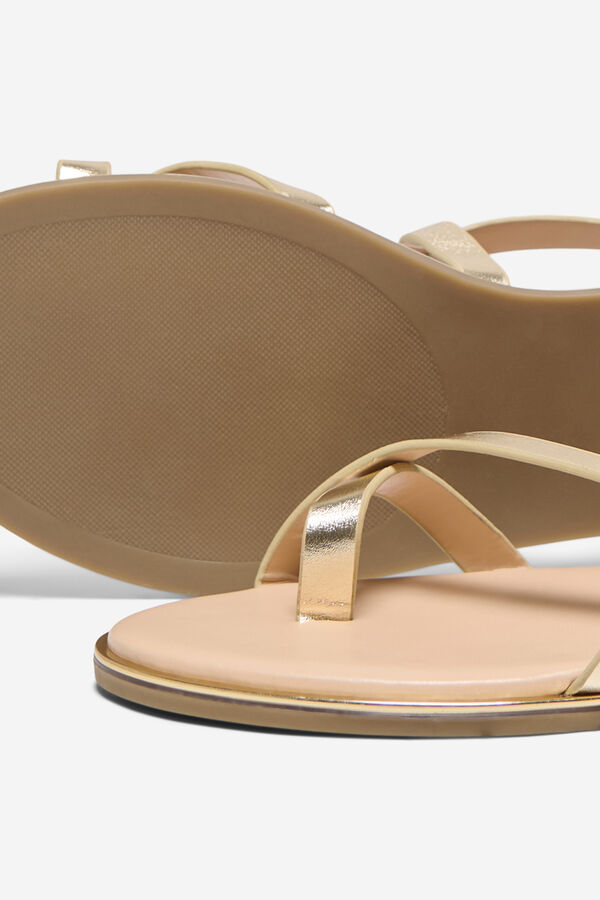 Only Shoes Sand&aacute;lia rasa tiras  estampado