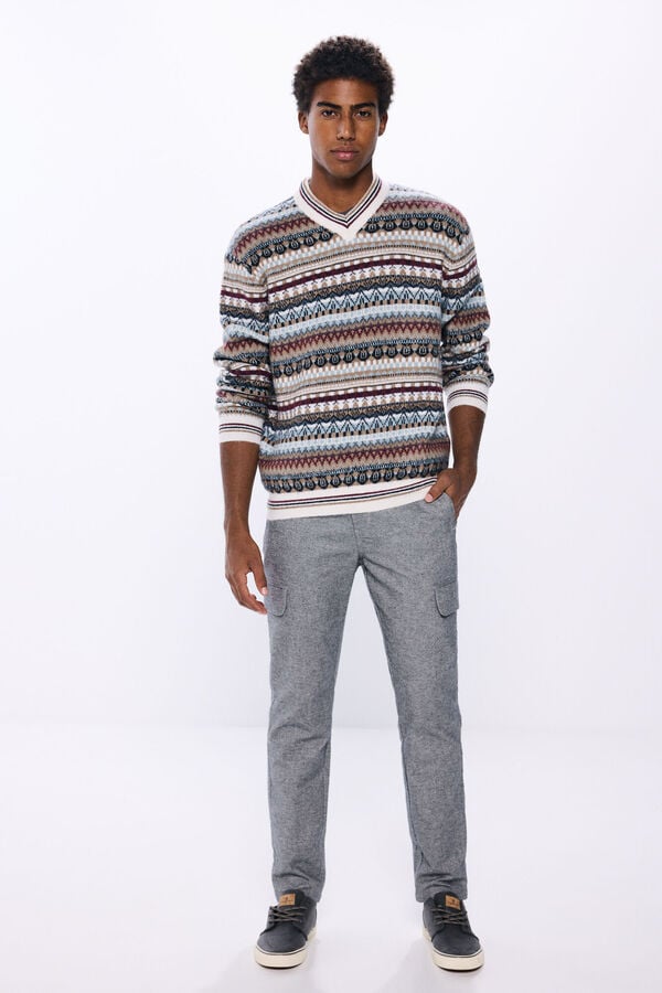 Springfield Su&eacute;ter fashion jacquard cru