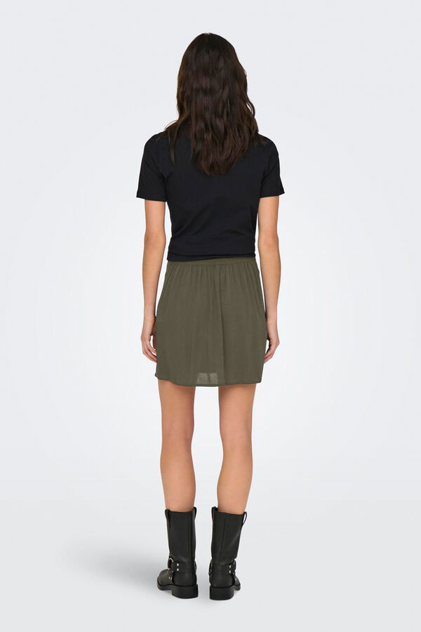 Only Saia mini bot&otilde;es Caqui escuro