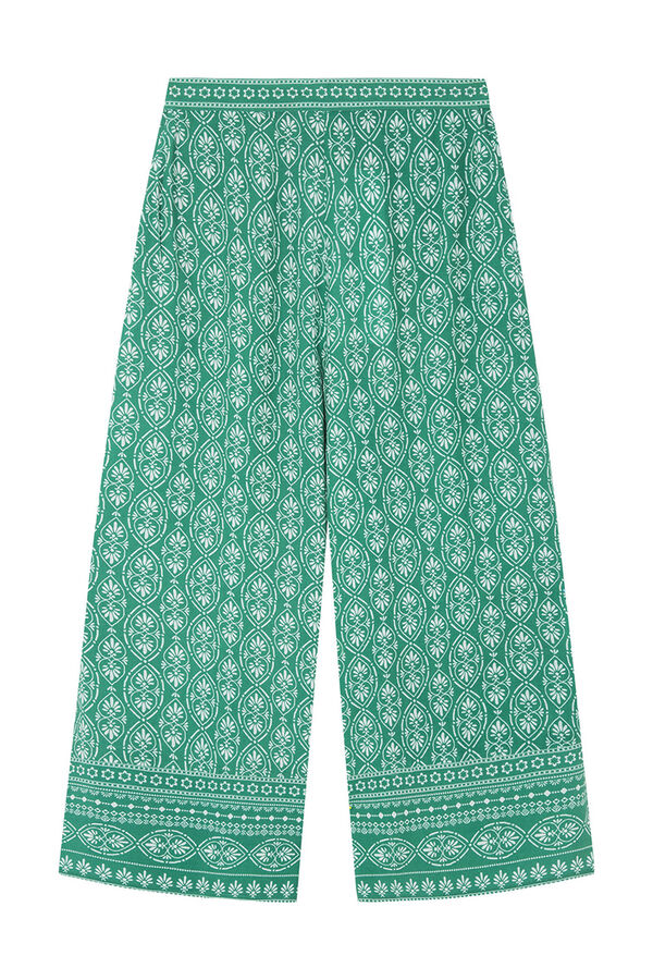 Springfield Cal&ccedil;as fluidas estampadas bege