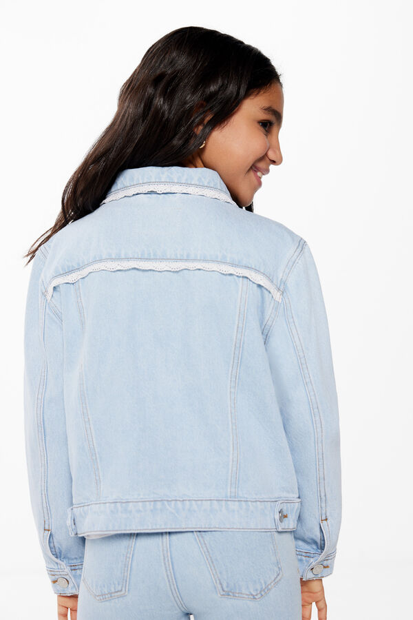 Springfield Kids Casaco denim folhos menina azul