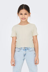 Only Girls Camiseta cropped menina branco