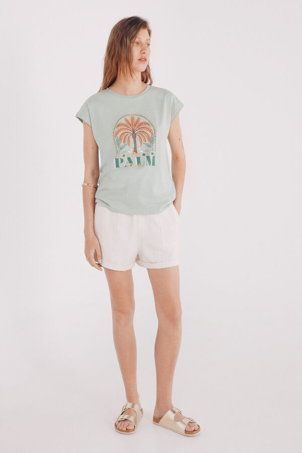 Springfield Camiseta gráfica verde