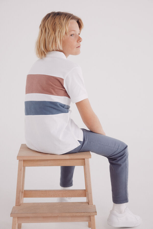 Springfield Kids P&oacute;lo color block de menino branco