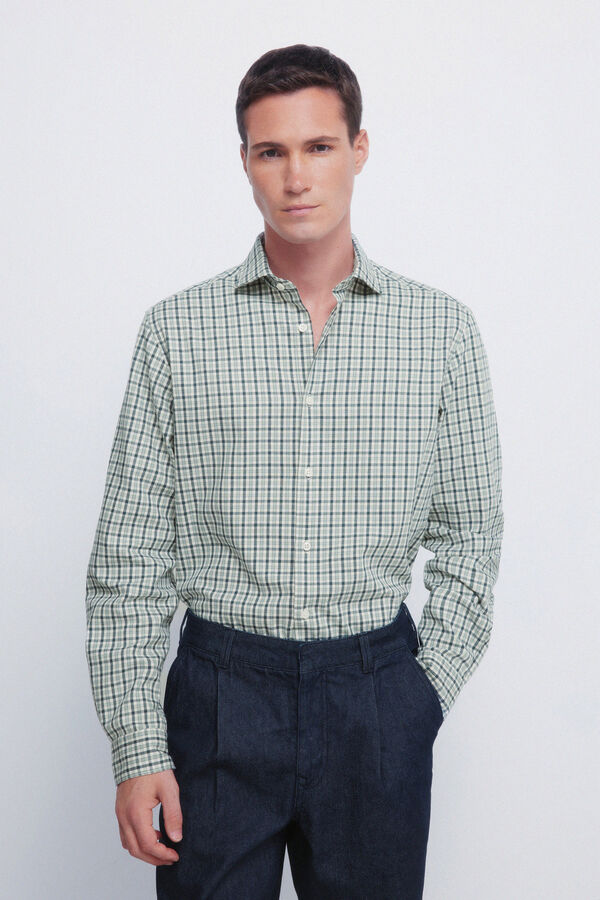 Springfield Camisa xadrez pequena verde