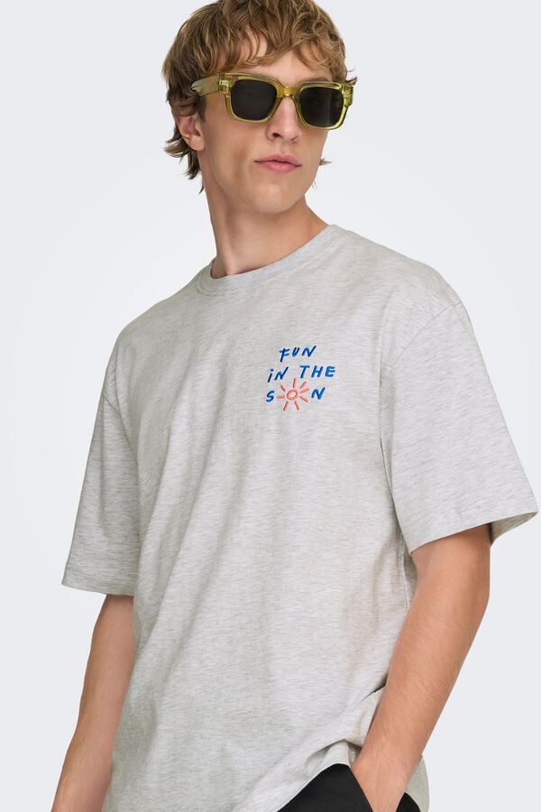 Only & Sons T-shirt de manga curta cinzento