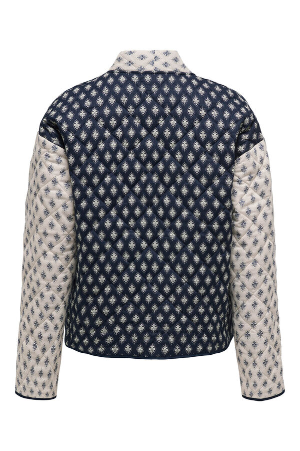 JDY Casaco estampado e acolchoado de manga comprida bege