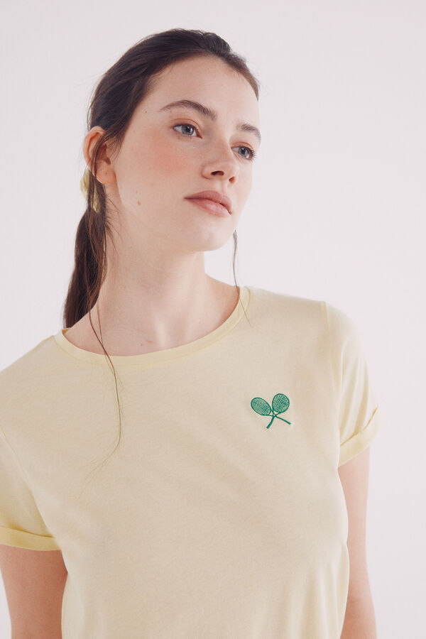 Springfield Camiseta "Born to play" amarillo