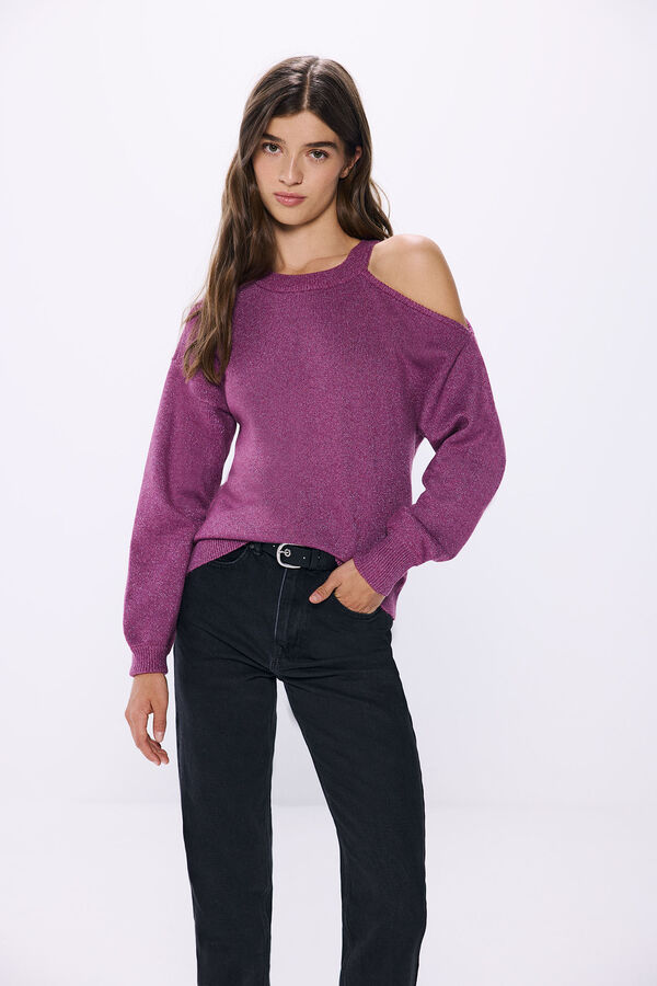 Springfield Jersey asim&eacute;trico lurex morado/lila