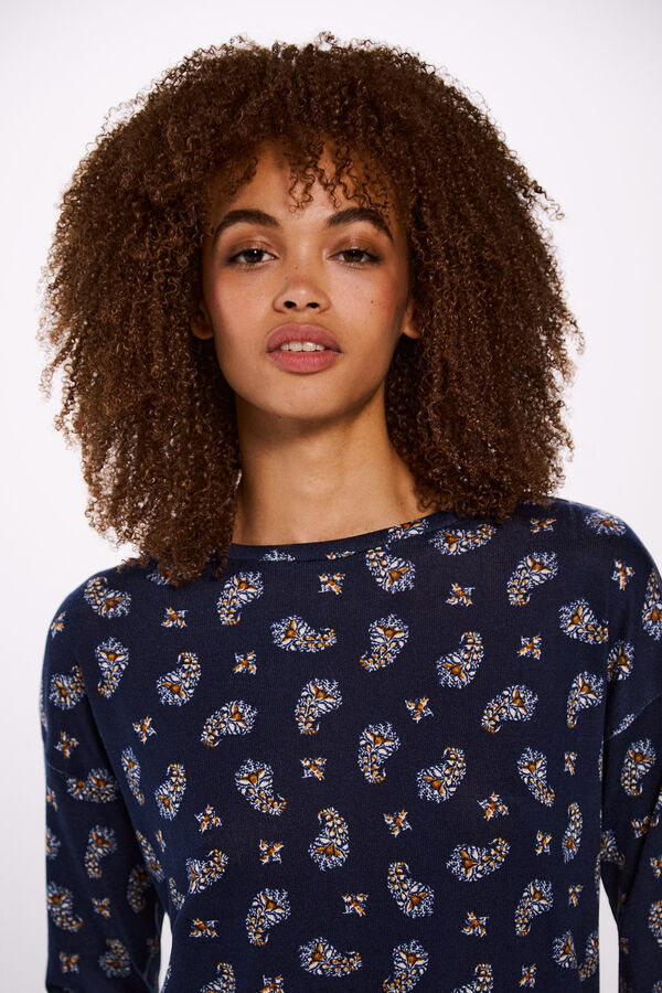 Springfield Camiseta estampada combinada azul