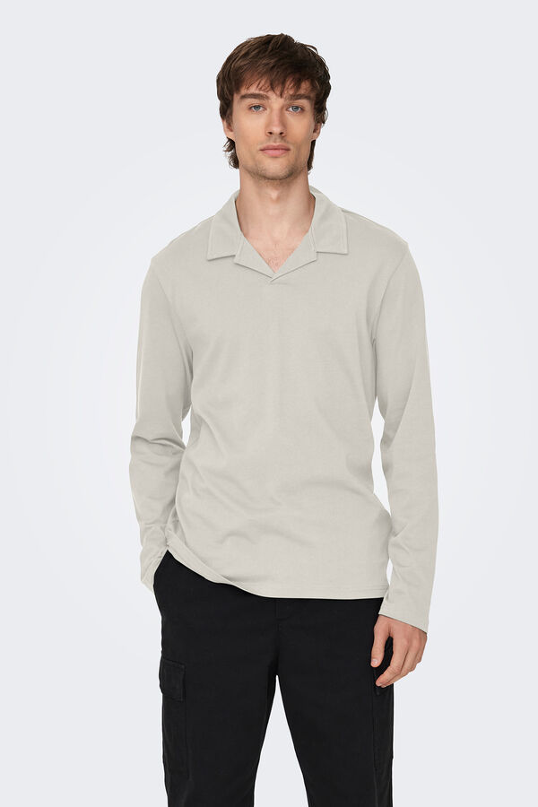 Only & Sons Camiseta cuello polo gris