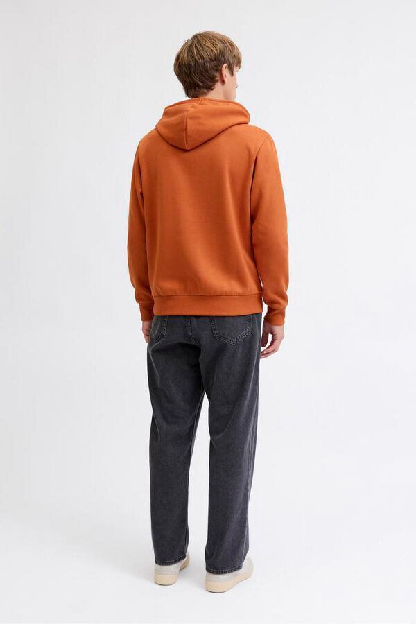 JJ REBEL Sudadera con capucha y estampado frontal naranja