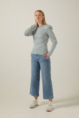 Pieces Top manga abullonada gris