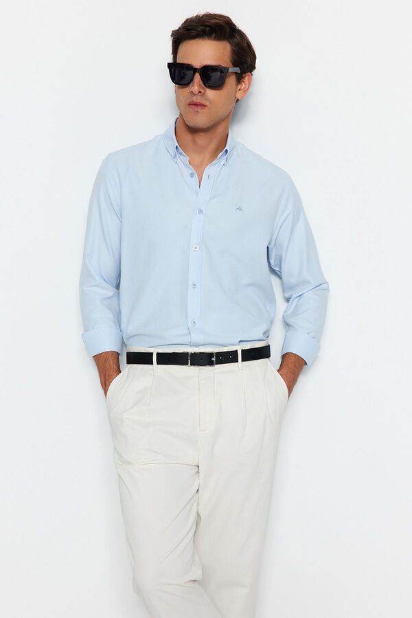 Trendyol Camisa b&aacute;sica regular azul