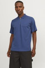 Jack & Jones Polo fecho-éclair azul