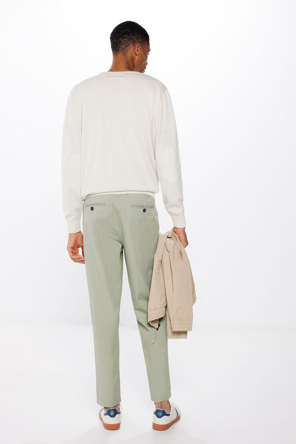 Springfield Pantalón chino ligero slim fit verde