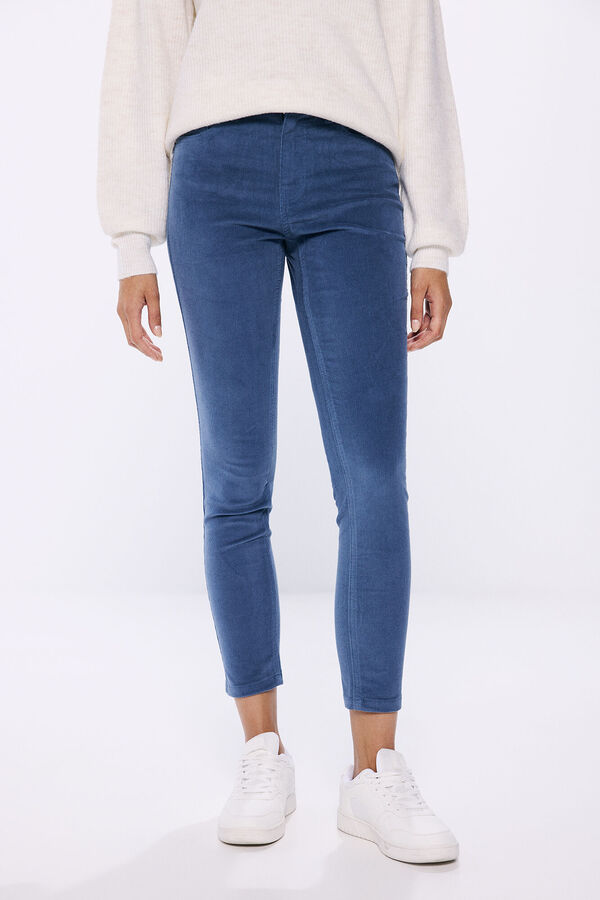 Springfield Pantalones slim pana azul