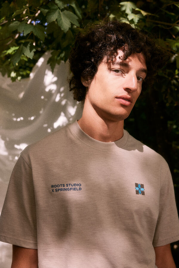 Springfield Camiseta parche "Roots Studio" nude