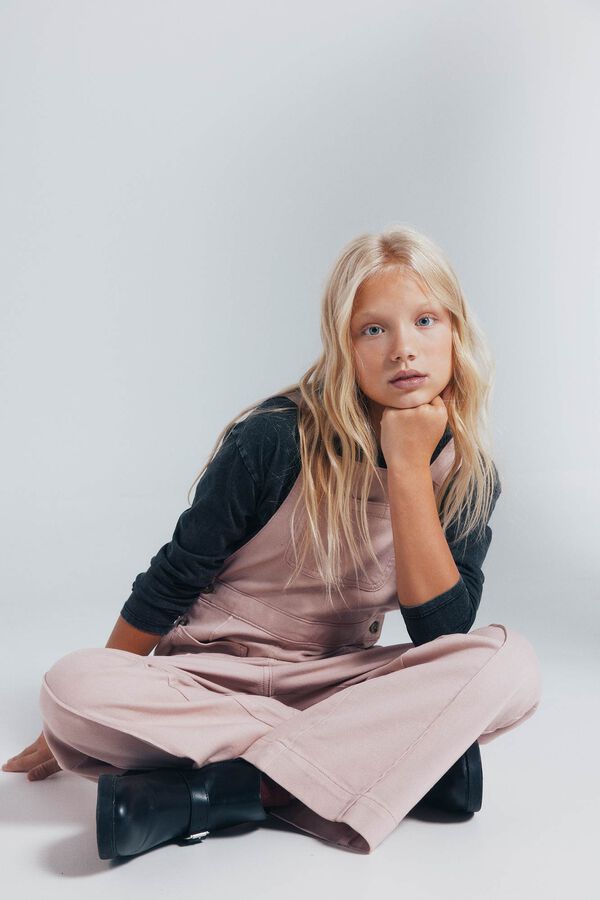 Springfield Kids Jardineiras compridas com bolsos para meninas rosa