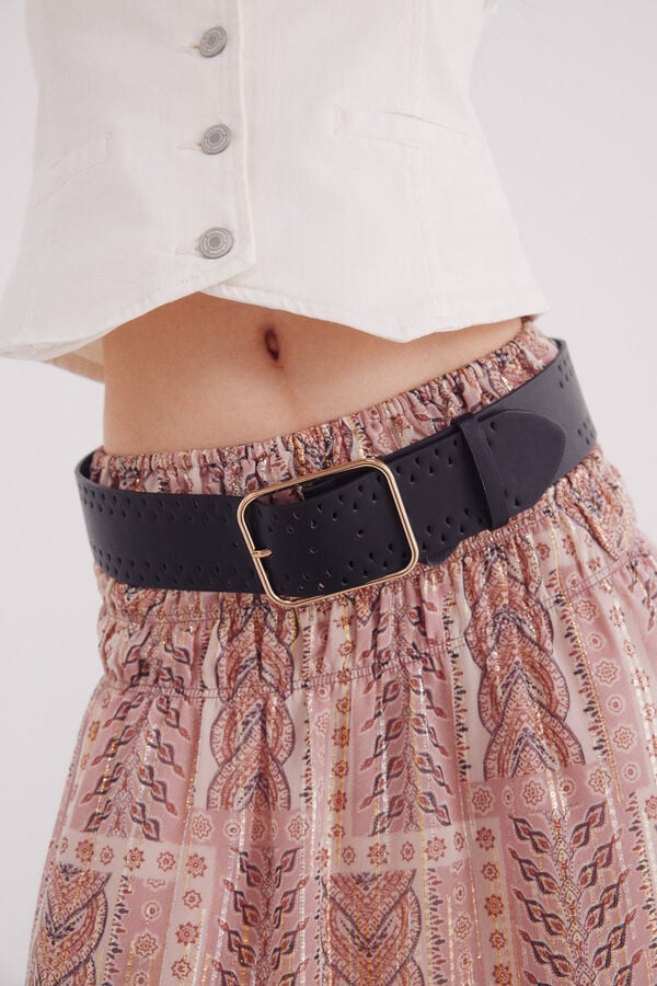 Springfield Cinto largo com fivela quadrada preto