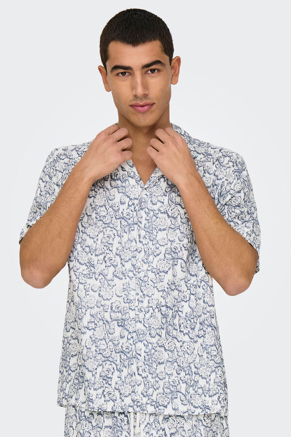 Only & Sons Camisa manga curta estampada branco
