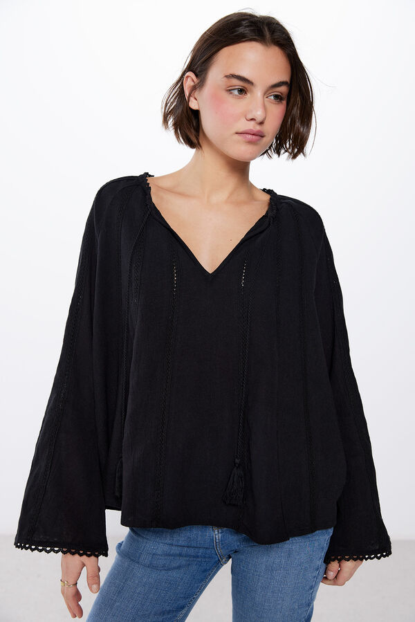 Springfield Blusa Delicacy preto