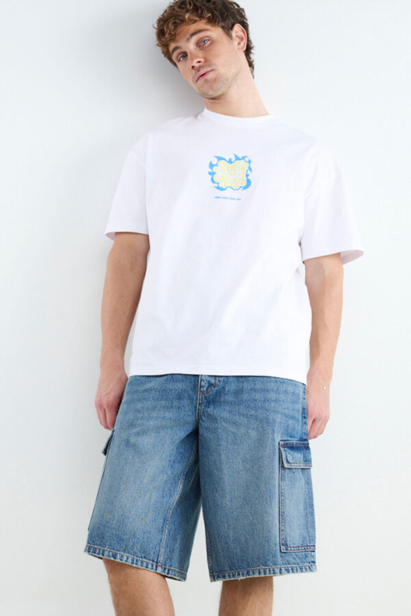 Balmohk Bermuda denim cargo azul