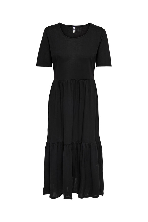 JDY Vestido midi manga corta negro
