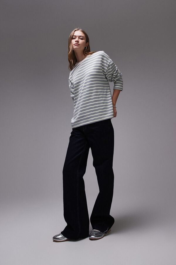 Topshop T-shirt skatista de manga comprida branco