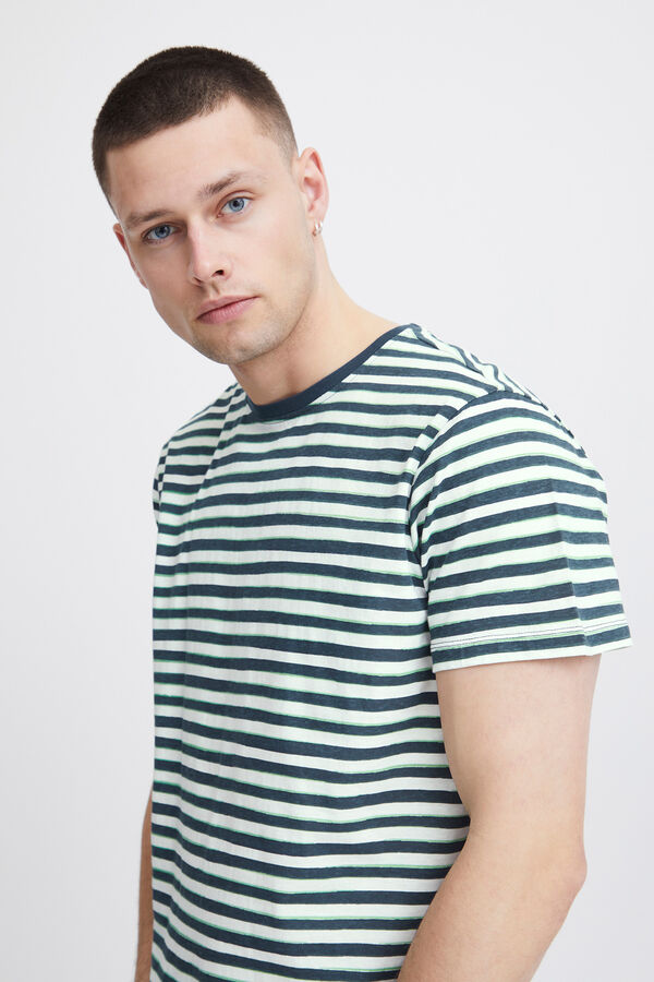 Blend Camiseta Manga Corta Rayas azul