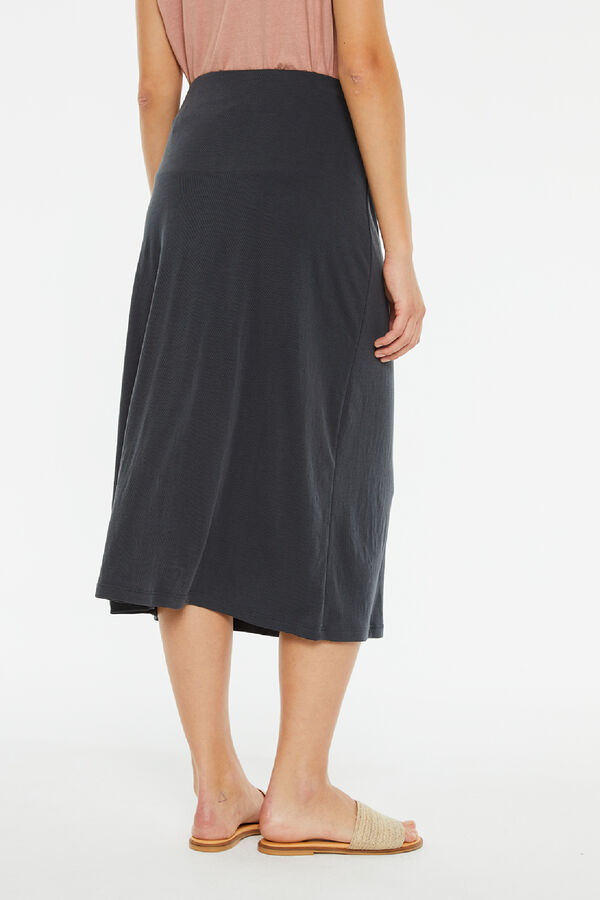 System Action Falda midi con botones centrales en delantero gris