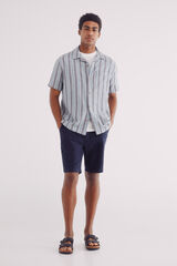 Springfield Bermudas de linho slim fit azul