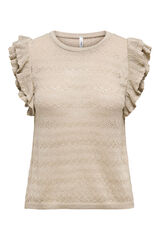 Only Camiseta de punto glitter gris