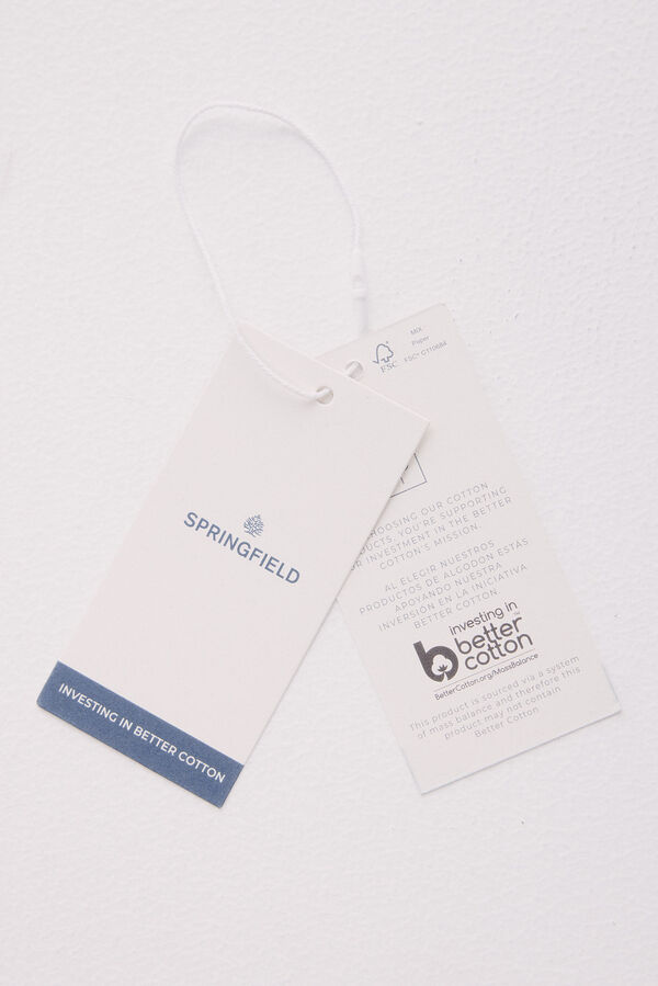 Springfield Camisa de popelina riscas boxy fit azul