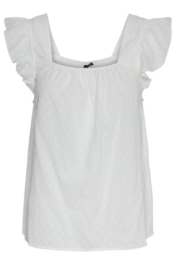 Pieces Top mulher 100% algodão branco