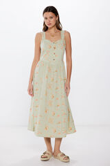 Springfield Vestido midi corpete verde