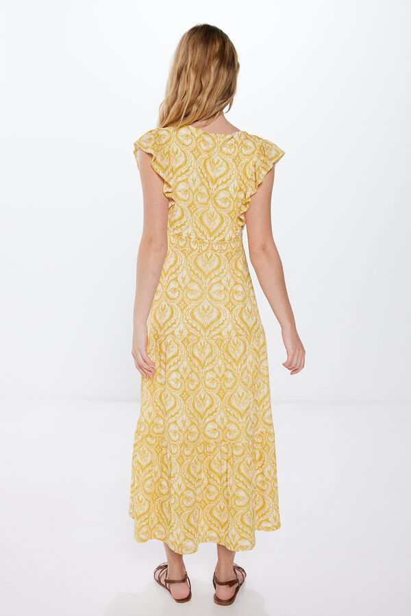 Springfield Vestido Midi Paneles amarillo