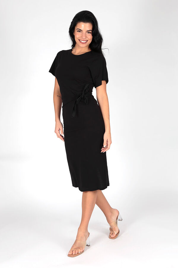 Brave Soul Vestido con nudo en cintura negro