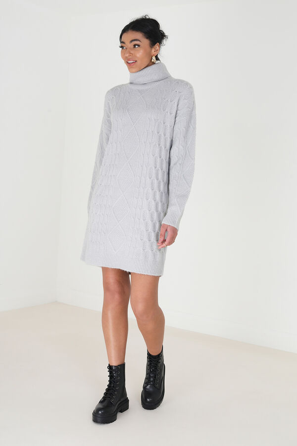 Brave Soul Vestido de punto con ochos gris