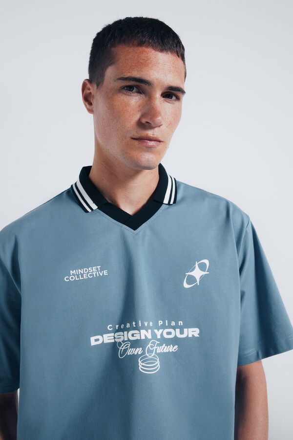 Springfield Polo Sport com corte quadrado azul