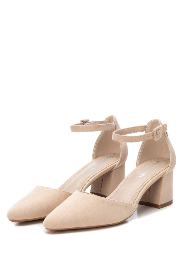 Refresh Zapatos antelina tac&oacute;n ancho nude