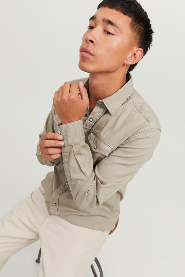 Jack & Jones Camisa vaquera beige