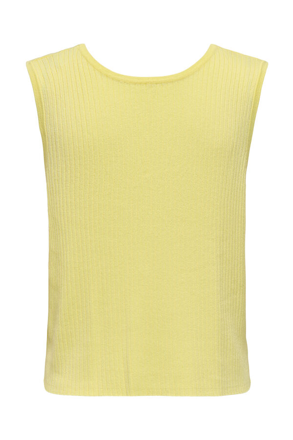 JDY malha de Colete com laços estampado