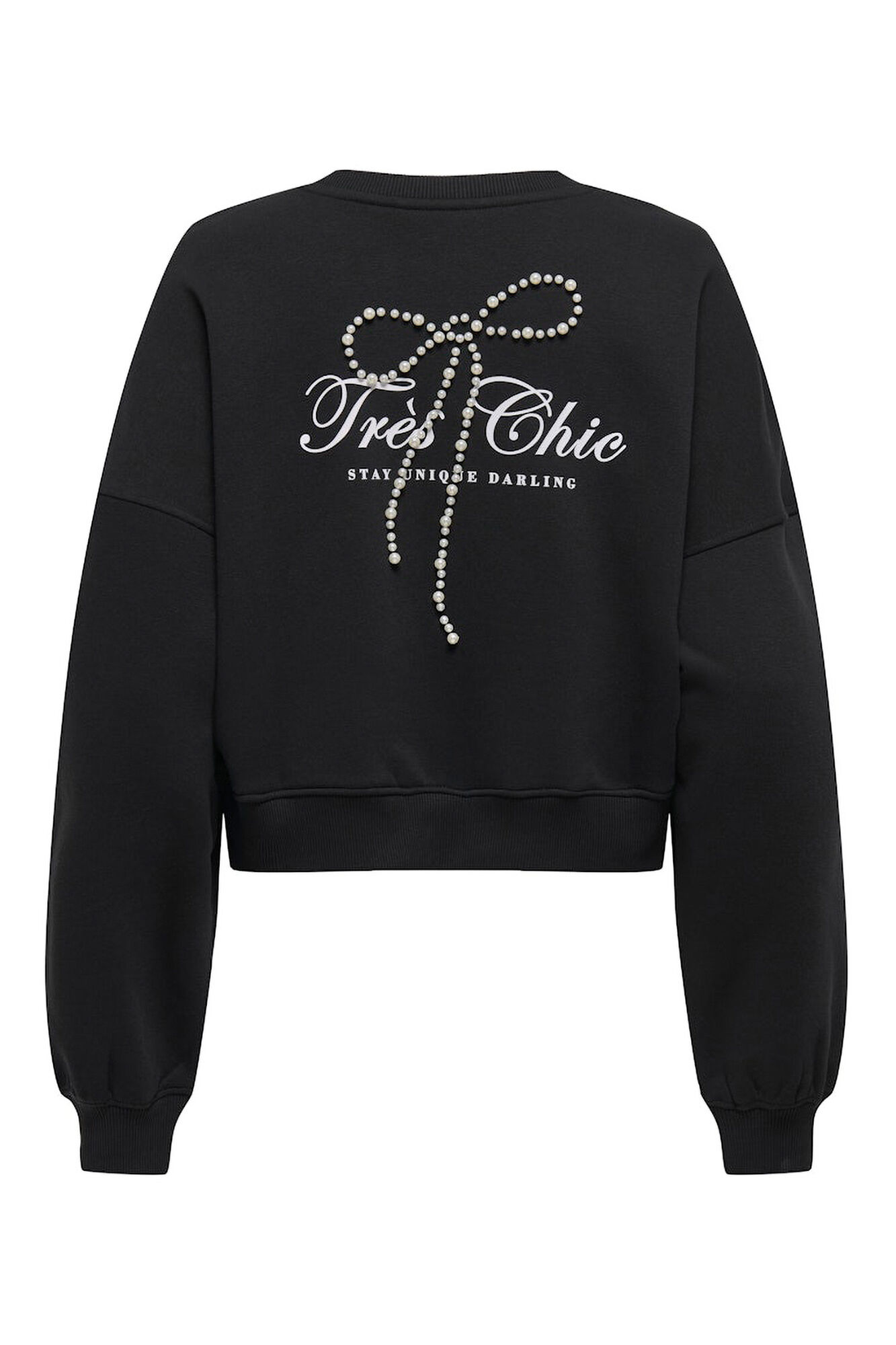 Only Sudadera cropped detalle perlas