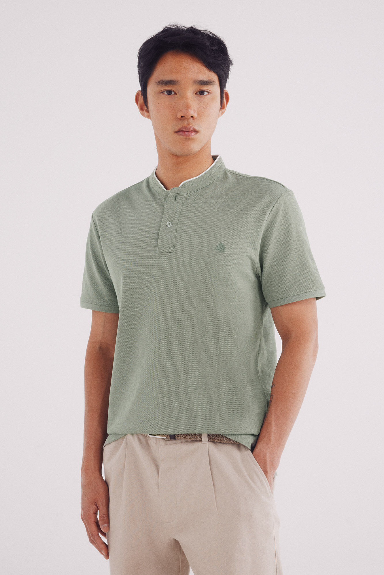 Springfield Polo piqu&eacute; mao oxford slim fit