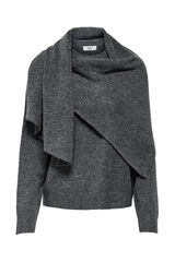 JDY Jersey cuello fular gris