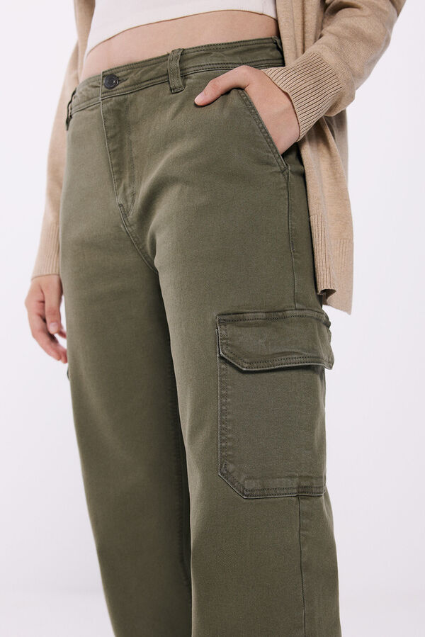 Springfield Pantal&oacute;n cargo algod&oacute;n kaki